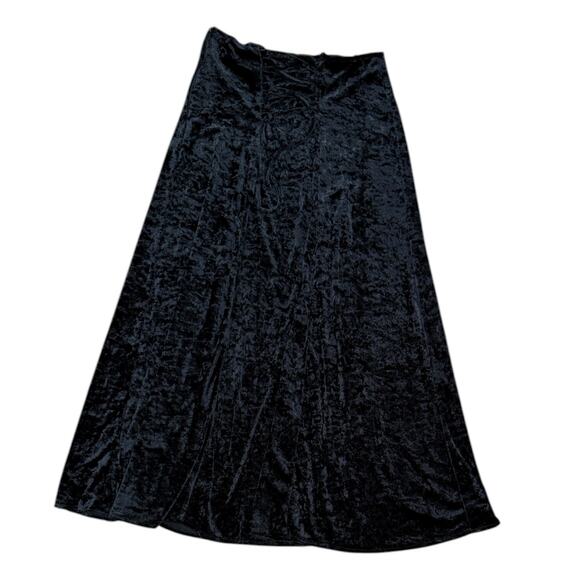 Vintage Fredrick’s Of Hollywood Whimsygoth Velvet Lace Up Midi Skirt - Picture 8 of 9